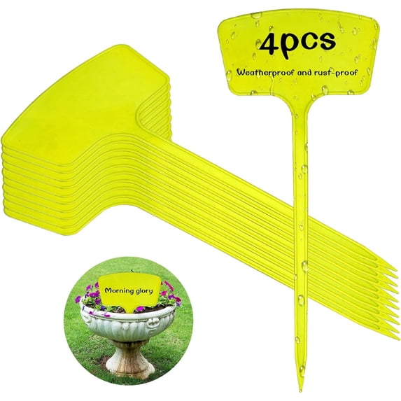 4PCS Plant Label Large Tall Outdoor Waterproof Plastic T-Type Tags Durable Nursery Garden Markers for Flower Herbs