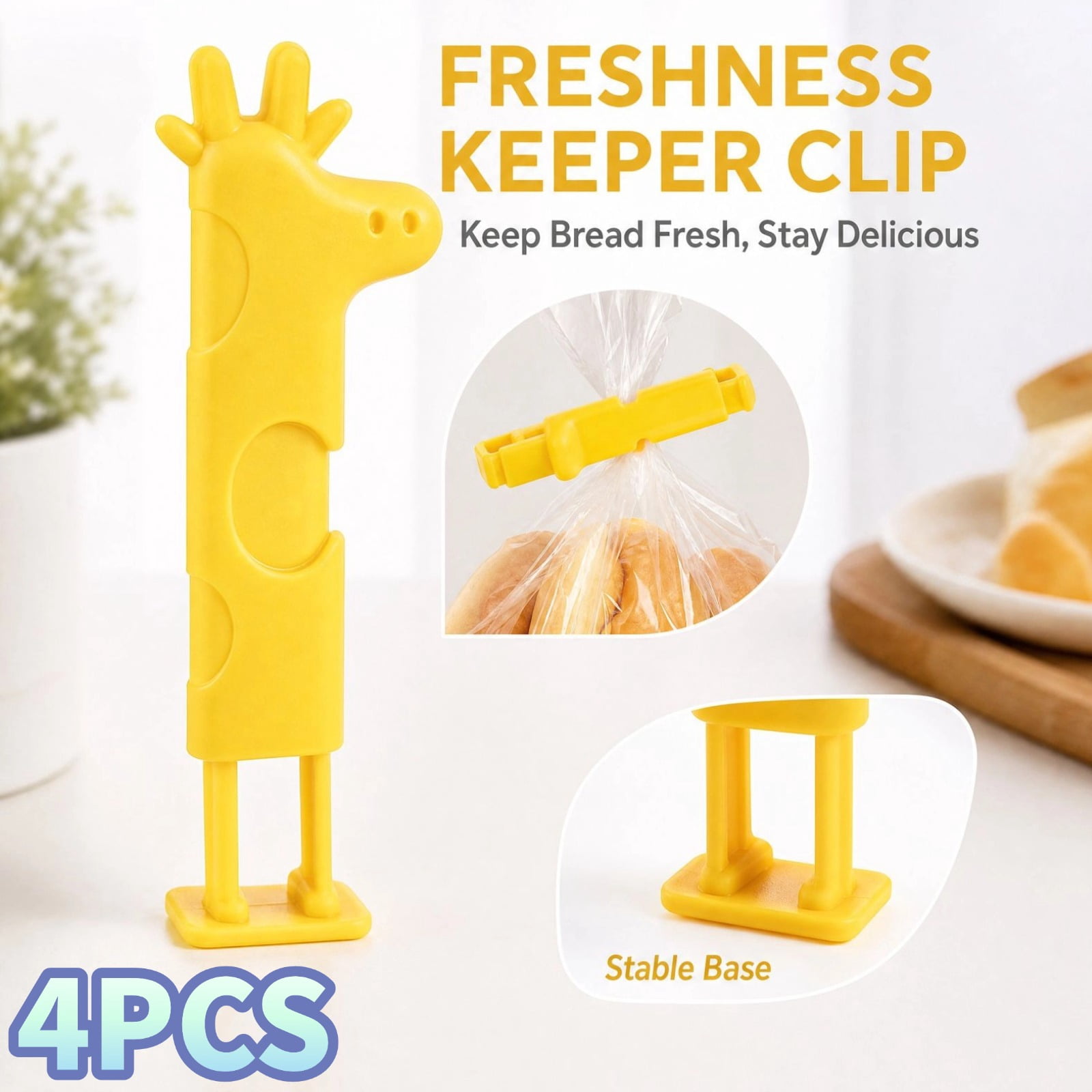 4PCS Plastic Bag Sealing Clips Multipurpose Kitchen Clips Strong ...