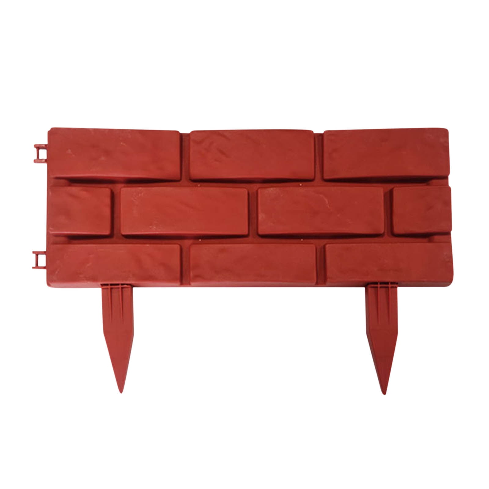 Plastic Brick Effect Garden Edging Fence (4 PCS) - Lawn & Shrub Border for Yard Landscaping