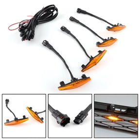 4PCS Plastic Car Grilles Grill LED Lights For Toyota 4Runner TRD Pro 2014-2019
