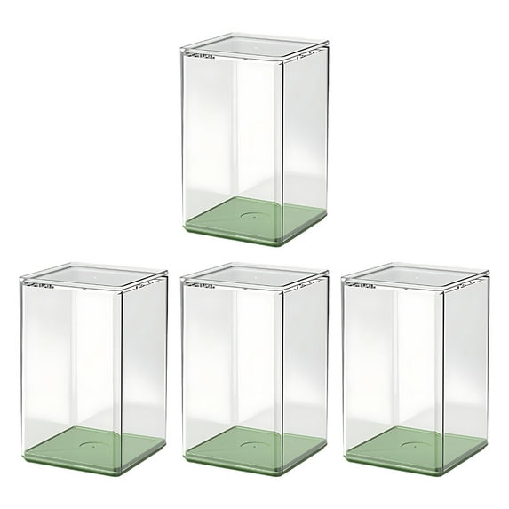 4PCS Plastic Display Case, Transparent Toy Figurine Storage Box, Multipurpose Stackable Storage Organizer for Collectibles, Figures, Cosmetic