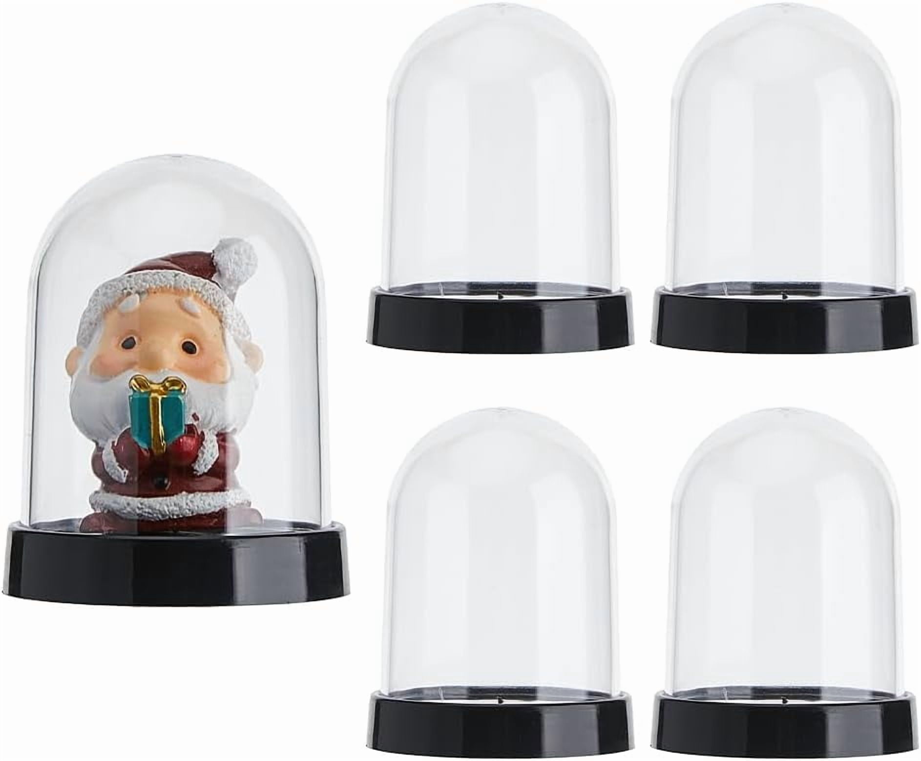 6 Piece Plastic Dome Cloche Set With Wood Bases - Display Domes For Collectibles & Decor 1 thumbnail image