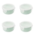 thumbnail image 1 of 4PCS Plastic Food Storage Containers with Lids 500Ml, Leakproof Snap Lock Round Airtight Meal Prep Containers Lunch Box Containers for Soup, Leftover, Freezer/Dishwasher Safe, Bpa Free(Green), 1 of 5