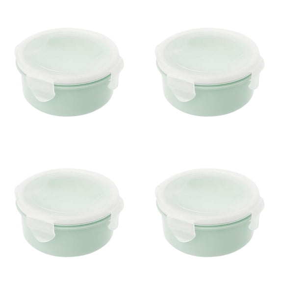 4PCS Plastic Food Storage Containers with Lids 500Ml, Leakproof Snap Lock Round Airtight Meal Prep Containers Lunch Box Containers for Soup, Leftover, Freezer/Dishwasher Safe, Bpa Free(Green)