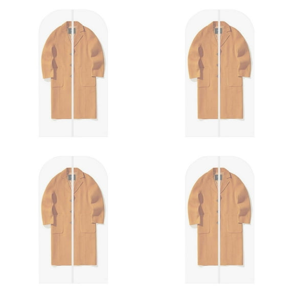 4PCS Garment Bags for Clothes - Clear Hanging Clothing Covers Dust Proof for Suits, Dresses, Sweaters, Closet Storage & Travel, Moth Proof Garment Protection Covers