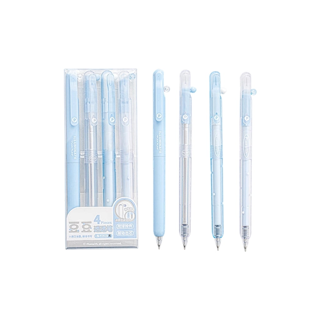 Pen Retractable Note 4PCS Plastic Retractable Gel Pen 0.5MM Fine Point Black Inks Ergonomic ...