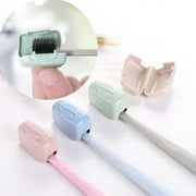 4PCS Plastic Travel Toothbrush Covers – Hygienic Reusable Brush Head Caps for Camping, Home & Dorm ,Portable Dental Case Set, Random Colors random