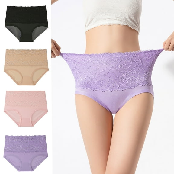 4PCS Plus Size Women's Leak Proof Panties, Lady's Leakproof Underwear M-6XL,Ladies Underwear With Incontinence Comfortable for Women 55+