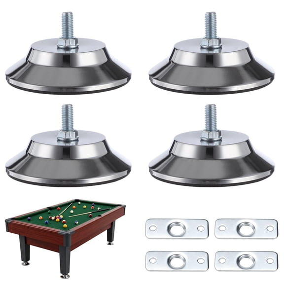 4PCS Pool Table Leg Levelers, 5" Adjustable Billiard Support Feet, Heavy-duty Metal Leveling Risers, Game Table Leveling Feet for Foosball, Ping Pong, Air Hockey