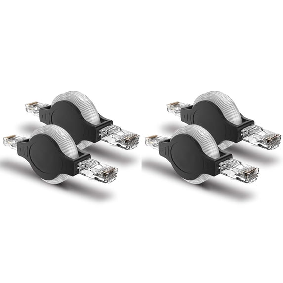 4PCS Portable RJ45 Cat 5 5E Retractable Ethernet LAN Network Patch Cable 10/100 Mbps 1.5M/5FT
