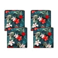 thumbnail image 1 of 4PCS Printed Outdoor Patio Seat Cushion Cover, Waterproof Stretch Wicker Sofa Cushion Slipcover, Floral Geometric Pattern Furniture Cushion Protector for Garden Rattan Chair 27.56x25.2 Inch, 1 of 8