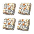 thumbnail image 1 of 4PCS Printed Outdoor Patio Seat Cushion Cover, Waterproof Stretch Wicker Sofa Cushion Slipcover, Floral Geometric Pattern Furniture Cushion Protector for Garden Rattan Chair 27.56x25.2 Inch, 1 of 8