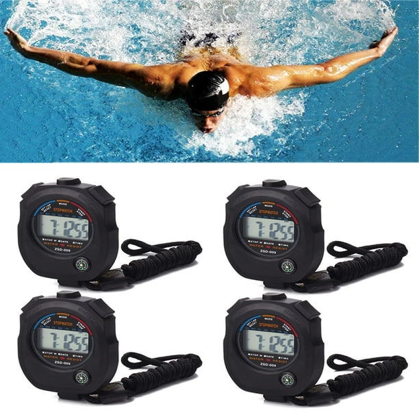 4PCS Professional Digital Stopwatch Timer Multifuction Handheld Training Timer Portable Outdoor Sports Running Chronograph Stop Watch