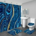 thumbnail image 1 of 4PCS Purple Gold Marble Bathroom Sets with Shower Curtain and Rugs, Abstract Luxury Shower Curtain Sets with Rugs for Bathroom, Modern Bathroom Curtains Shower Set with Toilet Lid Cover, 1 of 6