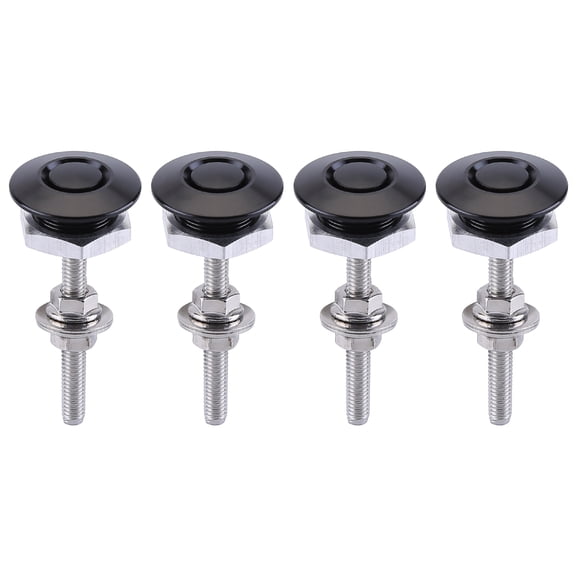 4PCS Quick Release Latch Lock Clip for Universal Cars Trucks 6061 T6 Aluminum Black Hood Pin Push Button Release 30mm Head 55mm Stud