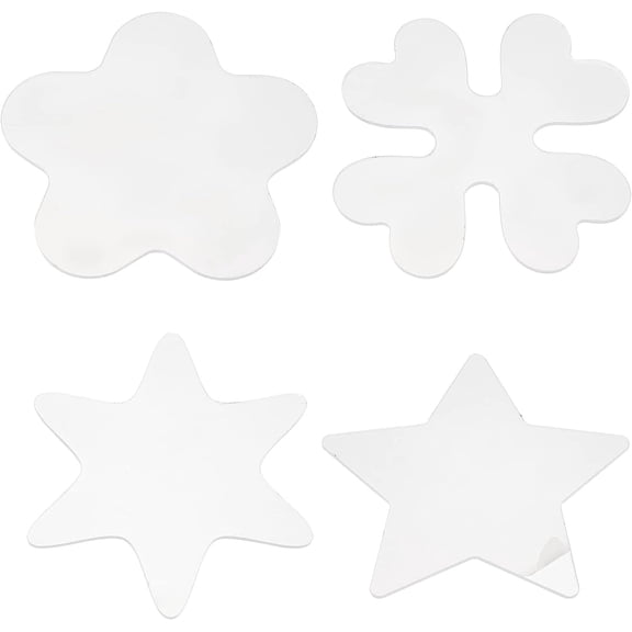 4PCS Quilting Rulers and Quilting Templates Thread Winding Boards Clover & Flower & Star Shape Thread Holder Card for Machine Quilting Creative Craft