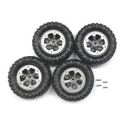 4PCS R/C Rubber Beadlock Wheel Tyre Wheel for Rim All Terrain Compatible High Grip of 112 Remote Control 4x4WD Off-road