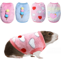 4PCS Rabbit Bunny Clothes Guinea Pig Clothes Costume Small Pet Cozy Fleece Vest Warm T-Shirt Sweater for Ferret Teacup Poodles Puppy Kitten and Other Small Animals