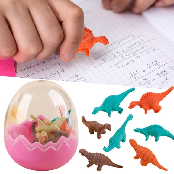 4PCS Random Color Dinosaur Egg Shaped Eraser Soft Clean Rubbing Stationery For Adult Draft Paper Correction
