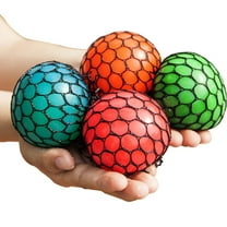 4PCS Randomly Mesh Squishy Balls Stress Relief Squeeze Grape Balls Relieve Pressure Balls