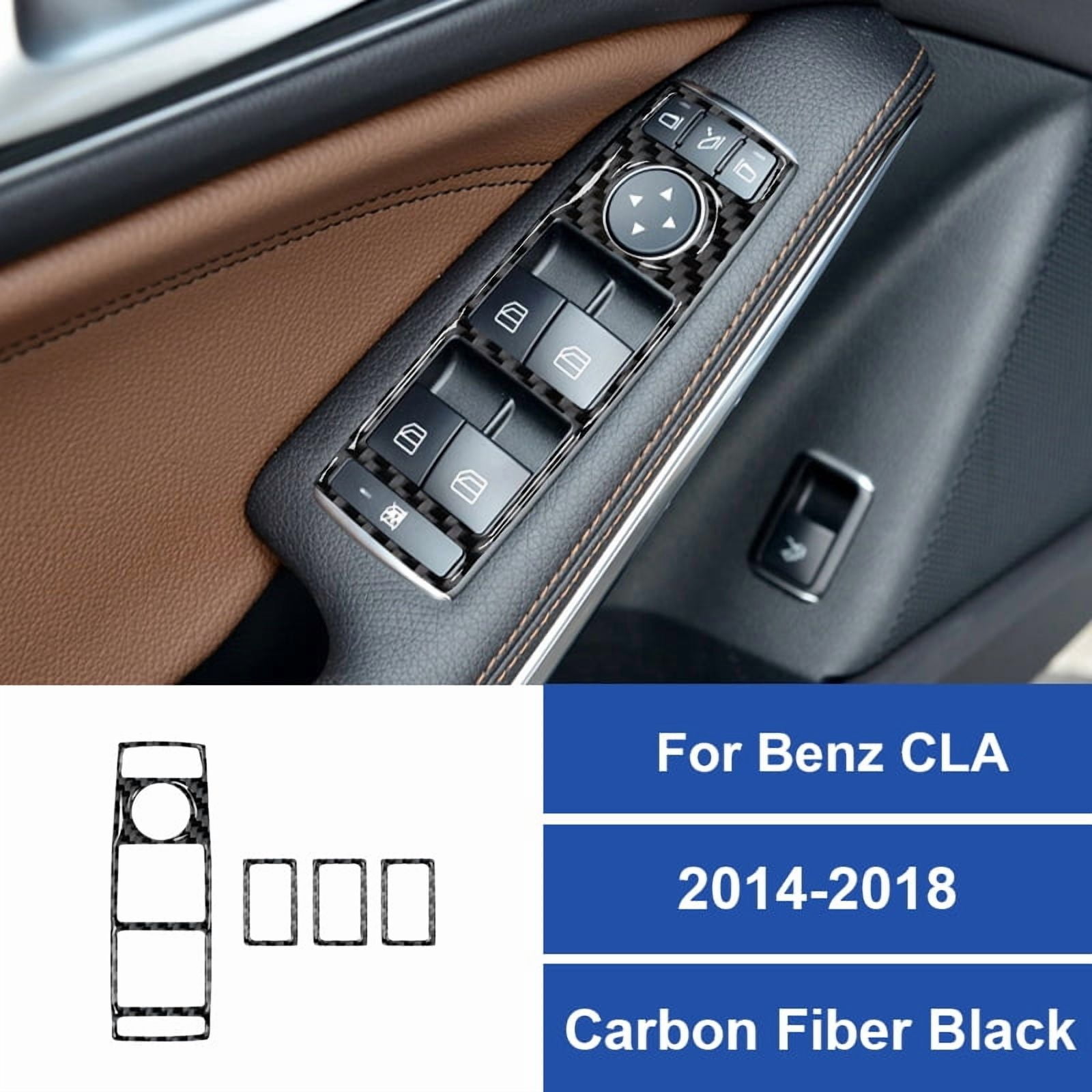 Cla Panel 4PCS Real Carbon Fiber Car Window Lift Switch Panel Frame Sticker For ...
