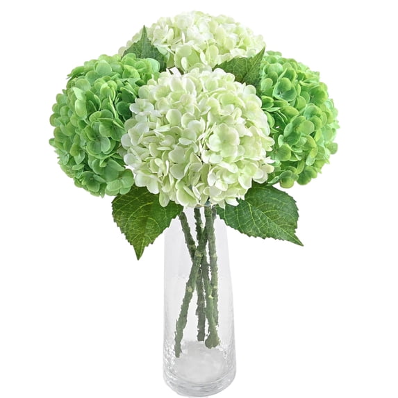 4PCS Real Touch Hydrangea Artificial Flowers, 17.7" Full Faux Hydrangea Flowers Latex Fake Spring Summer Flowers for Home Party Floral Arrangements Wedding Bouquets Centerpieces Outdoor Decor