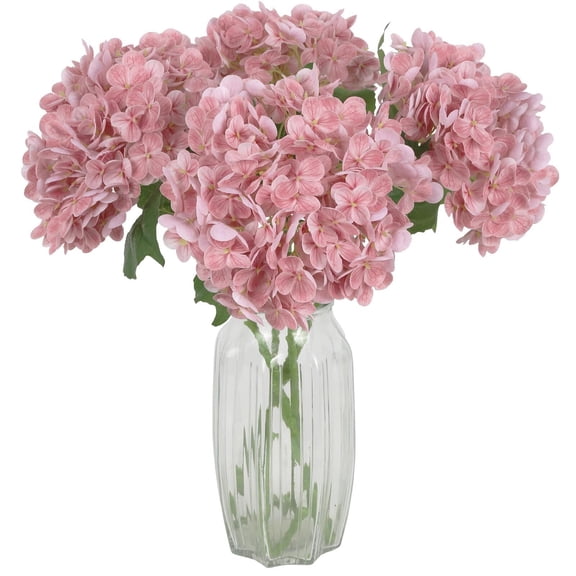 4PCS Real Touch White Hydrangea Artificial Flowers 21'' Large Latex Fake Hydrangea Flowers Faux Hydrangea with Stem for Wedding Home Room Table Centerpiece Indoor Baby Shower Decorations (White)