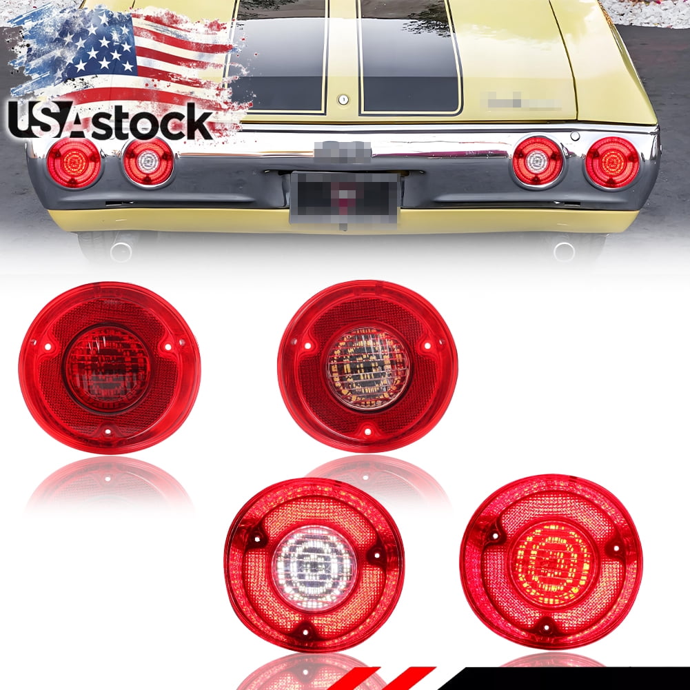 4PCS Red Lens Rear Bumper Daytime Running Light Reflector Light Rear ...
