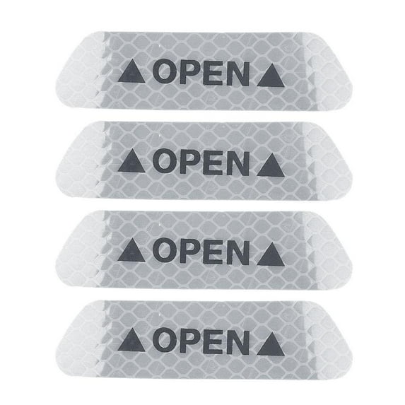 4PCS Reflective Car Sticker OPEN Warning Reflector Tape Universal Reflector Sticker Accessories Car Decoration