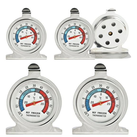 4PCS Refrigerator Freezer Thermometer, Large Dial Analog Thermometer for Refrigerator/Freezer/Fridge