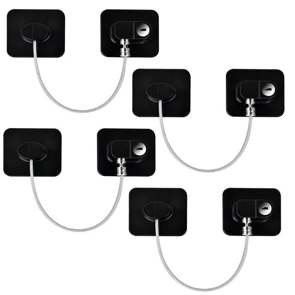 4PCS Refrigerator Lock, Child Safety Cabinet Locks, Mini Fridge Locks for Adults, Heavy Duty Lock for Refrigerator Cabinets, Drawers, Safety with Key