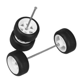 4PCS Remote Control Model Wheels For 1/64 Diecast Trucks With Round Rod Axles