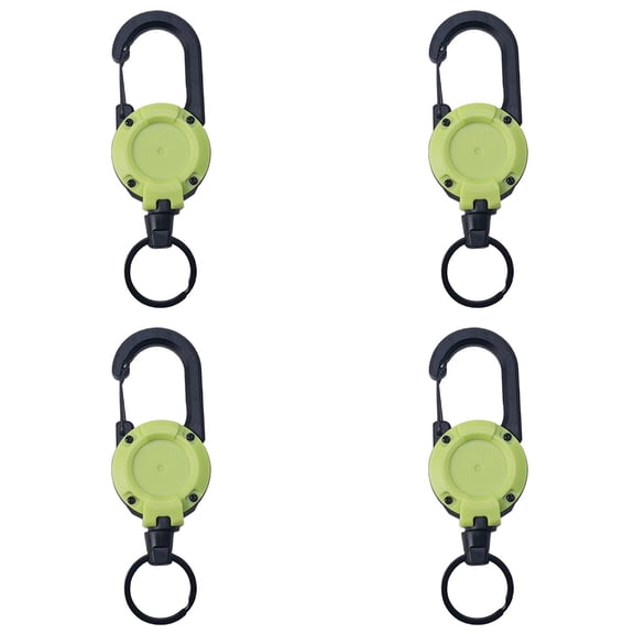 4PCS Retractable Keychain with Carabiner Clip for Keys, ID Cards, Multitool Carabiner Badge Holder, Extendable Key Ring Key Holder