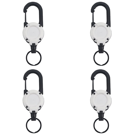 4PCS Retractable Keychain with Carabiner Clip for Keys, ID Cards, Multitool Carabiner Badge Holder, Extendable Key Ring Key Holder