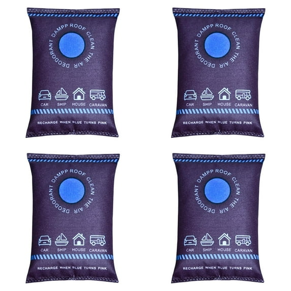 4PCS Reusable Dehumidifier Bags for Car, Closet, Basement & RV | Moisture Absorber & Condensation Prevention | Microwave Rechargeable, Eco-Friendly, & Portable, Dehumidifiers
