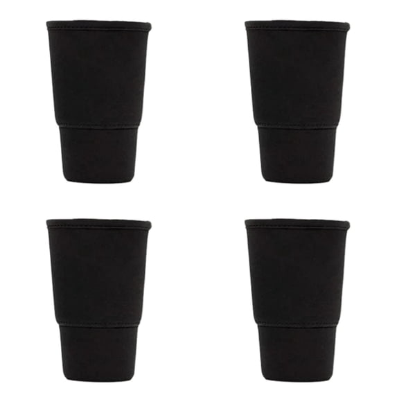 4PCS Reusable Neoprene Cup Sleeve, Insulated Fabric Drink Cover for 20oz Tumblers, 6.5" Tall(Black)