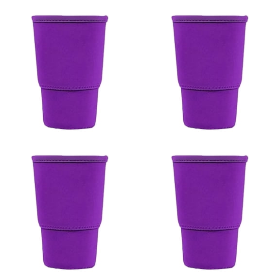 4PCS Reusable Neoprene Cup Sleeve, Insulated Fabric Drink Cover for 20oz Tumblers, 6.5" Tall(Dark Purple)