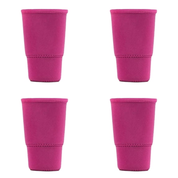 4PCS Reusable Neoprene Cup Sleeve, Insulated Fabric Drink Cover for 20oz Tumblers, 6.5" Tall(Hot Pink)