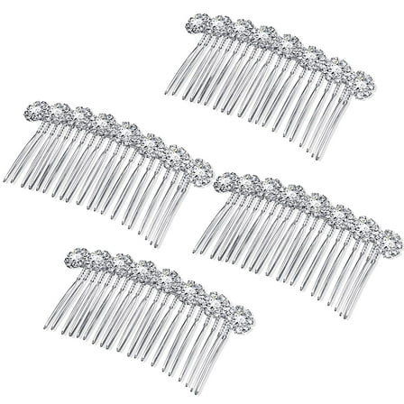 4PCS Rhinestone Hair Combs Rhinestone Wedding Hair Pieces Hair Comb Bridal Hair Side Comb Hair Clips Crystal Hair Accessories for Women