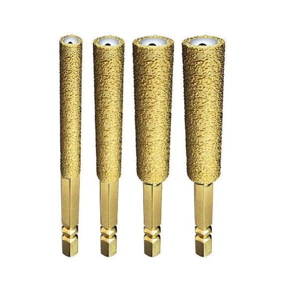 4PCS Rotary Diamond Grinding Burr Bit,Diamond Drill Bits Set,Multi-functional Diamonds Brazed Grinding Head for Wood Stone Carving,Metal Sanding,Stainless Steel Deburring