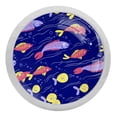 thumbnail image 1 of 4PCS Round Cartoon Fishes Cabinet Fluorescence Knob Glowing in the Dark Furniture Drawer Pulls Handle with Screws, 1 of 5