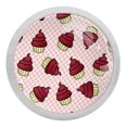 thumbnail image 1 of 4PCS Round Cupcake Wallpaper Cabinet Fluorescence Knob Glowing in the Dark Furniture Drawer Pulls Handle with Screws, 1 of 5