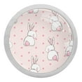 thumbnail image 1 of 4PCS Round Cute Bunny Rabbit Cabinet Fluorescence Knob Glowing in the Dark Furniture Drawer Pulls Handle with Screws, 1 of 5