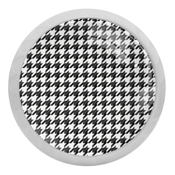 4PCS Round Houndstooth Cabinet Fluorescence Knob Glowing in the Dark Furniture Drawer Pulls Handle with Screws