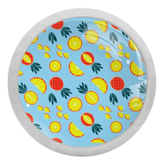 4PCS Round Pineapple Cabinet Fluorescence Knob Glowing in the Dark Furniture Drawer Pulls Handle with Screws