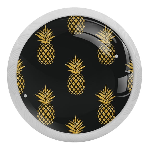 4PCS Round Pineapple Cabinet Fluorescence Knob Glowing in the Dark Furniture Drawer Pulls Handle with Screws