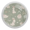 thumbnail image 1 of 4PCS Round Rabbit and Grass Cabinet Fluorescence Knob Glowing in the Dark Furniture Drawer Pulls Handle with Screws, 1 of 5