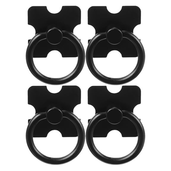 Raindrops DIY Enthusiasts Black Zinc Alloy Cabinet Handles 4Pcs 1.4X1.4X0.04In