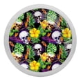 thumbnail image 1 of 4PCS Round Skull Cabinet Fluorescence Knob Glowing in the Dark Furniture Drawer Pulls Handle with Screws, 1 of 5