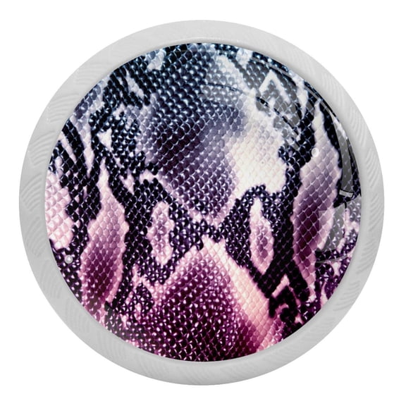 4PCS Round Snake Skin Texture Cabinet Fluorescence Knob Glowing in the Dark Furniture Drawer Pulls Handle with Screws